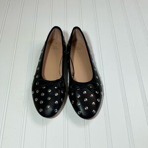 Time and Tru Size 8 Black Flats with Silver Studded NWT